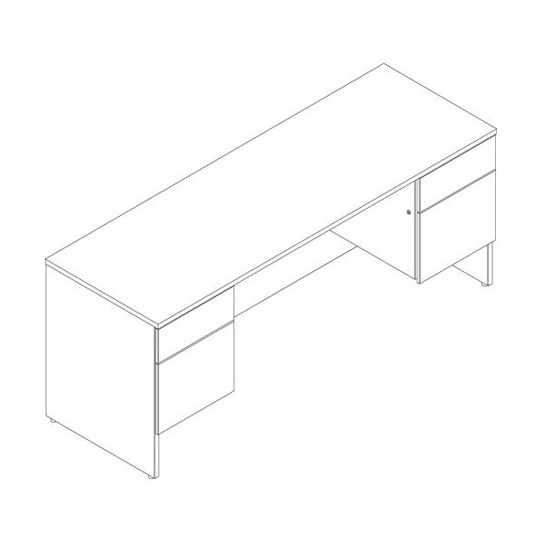 Groupe Lacasse Credenza, Double Ped, SS Handle, B/F, 72inx24inx29in, Sahara LAS4XF2472FR - main